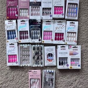 KISS Nail Set Collection in Pink, Purple, and Blue
